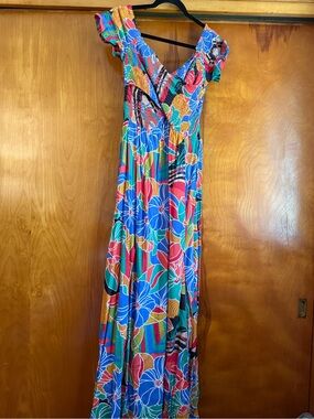 Vibrant Floral Maxi Dress - Multicolor